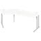 Schäfer Shop Select COMBITEC hoekbureau, 135° hoek links, C-poot, B 2165 x D 800/800 x H 677-817 mm, alu wit/wit