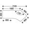 Schäfer Shop Select COMBITEC hoekbureau, 135° hoek rechts, C-poot, B 2165 x D 800/800 x H 677-817 mm, aluminium lichtgrijs/wit