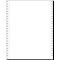 Sheet of paper with perforated edges, white.