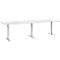 Schäfer Shop Select Conferentietafel, elektrisch in hoogte verstelbaar, bak, T-basis, B 2800 x D 800/1000 x H 640-1300 mm, lichtgrijs/wit aluminium 