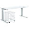 Schäfer Shop Select Conjunto de muebles de oficina de 2 piezas Moxxo IQ, escritorio An 1600 x P 800 mm, pata en C + archivador con ruedas 333, blanco