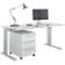 Schäfer Shop Select Conjunto de muebles de oficina de 2 piezas Moxxo IQ, escritorio An 1600 x P 800 mm, pata en C + archivador con ruedas 333, gris luminoso