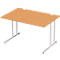 Schäfer Shop Select Desk COMBITEC, rechthoekig, C-poot, B 1200 x D 800 x H 677-817 mm, beuken/wit aluminium