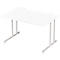 Schäfer Shop Select Desk COMBITEC, rechthoekig, C-poot, B 1200 x D 800 x H 677-817 mm, wit/wit aluminium