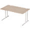 Schäfer Shop Select Desk COMBITEC, rechthoekig, C-poot, B 1600 x D 800 x H 677-817 mm, eiken/wit aluminium