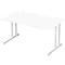 Schäfer Shop Select Desk COMBITEC, rechthoekig, C-poot, B 1600 x D 800 x H 677-817 mm, wit/wit aluminium
