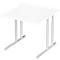 Schäfer Shop Select Desk COMBITEC, vierkant, C-poot, B 800 x D 800 x H 677-817 mm, wit/wit aluminium