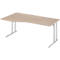 Schäfer Shop Select Desk COMBITEC, vrijstaand, aanbouw links, C-poot, B 1800 x D 1000/800 x H 677-817 mm, eiken/wit aluminium