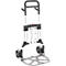 Schäfer Shop Select Diable, capacité de charge 200 kg, pliable, poignées pivotantes, sangle de serrage, 2 roues fixes, aluminium/plastique, rouge-noir-argenté