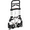 Schäfer Shop Select Diable, capacité de charge 200 kg, pliable, poignées pivotantes, sangle de serrage, 2 roues fixes, aluminium/plastique, rouge-noir-argenté