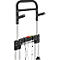 Schäfer Shop Select Diable, capacité de charge 200 kg, pliable, poignées pivotantes, sangle de serrage, 2 roues fixes, aluminium/plastique, rouge-noir-argenté