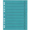 Turquoise blue punched sheet with black lines, numbered from 1 to 0.