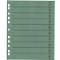 Green, lined punched folder with white perforations and numbers from 1 to 0.