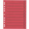 Red punched pocket with black lines and numbers 1-0 for structuring documents.