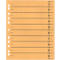 A yellow-orange sheet with horizontal black lines and side holes for filing. On the right side, numbers from 1 to 0 are printed.