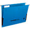 Schäfer Shop Select Dossiers suspendus , en carton recyclé, avec bandes latérales en lin latérales, pour format A4, bleu, 25 pièces