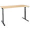 Schäfer Shop Select ERGO-T 2.0 bureau, elektrisch in hoogte verstelbaar, rechthoekig, T-poot, B 1600 x D 800 x H 640-1300 mm, ahorn/antraciet
