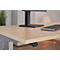 Schäfer Shop Select ERGO-T escritorio, regulable eléctricamente en altura, forma libre, fijación a la izquierda, pata en T, An 1800 x Al 640-1300 mm, decoración arce/aluminio blanco