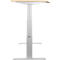 Schäfer Shop Select ERGO-T escritorio, regulable eléctricamente en altura, forma libre, lado derecho, pata en T, An 1800 x Al 640-1300 mm, decoración arce/aluminio blanco