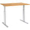 Schäfer Shop Select ERGO-T escritorio, regulable eléctricamente en altura, rectangular, pata en T, An 1200 x Pr 800 x Al 725-1185 mm, decoración haya/aluminio blanco