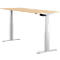 Schäfer Shop Select ERGO-T escritorio, regulable eléctricamente en altura, rectangular, pata en T, An 1800 x Pr 800 x Al 640-1300 mm, decoración arce/aluminio blanco