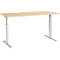 Schäfer Shop Select ERGO-T escritorio, regulable eléctricamente en altura, rectangular, pata en T, An 1800 x Pr 800 x Al 725-1185 mm, decoración arce/aluminio blanco