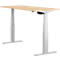 Schäfer Shop Select ERGO-T escritorio, regulable eléctricamente en altura, rectangular, pie en T, An 1200 x Pr 800 x Al 640-1300 mm, arce/aluminio blanco