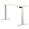 Schäfer Shop Select ERGO-T escritorio, regulable eléctricamente en altura, rectangular, pie en T, An 1800 x Pr 800 x Al 640-1300 mm, aluminio blanco/blanco