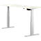 Schäfer Shop Select ERGO-T escritorio, regulable eléctricamente en altura, rectangular, pie en T, ancho 1600 x fondo 800 x alto 640-1300 mm, aluminio blanco/blanco