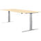 Schäfer Shop Select escritorio LOGIN, regulable eléctricamente en altura, rectangular, pata en T, An 1800 x F 800 x Al 645-1290 mm, arce/aluminio blanco