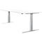 Schäfer Shop Select escritorio LOGIN, regulable eléctricamente en altura, rectangular, pata en T, An 1800 x Pr 800 x Al 645-1290 mm, aluminio blanco/blanco