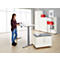 Schäfer Shop Select escritorio LOGIN, regulable eléctricamente en altura, rectangular, pata en T, ancho 1600 x fondo 800 x alto 645-1290 mm, aluminio blanco/blanco