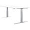 Schäfer Shop Select escritorio LOGIN, regulable eléctricamente en altura, rectangular, pata en T, ancho 1600 x fondo 800 x alto 645-1290 mm, aluminio blanco/blanco