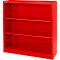 Schäfer Shop Select Estantería de acero MS iCOLOUR, 3 alturas de archivo, An 950 x P 400 x Al 1215 mm, rojo RAL 3020