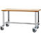 Schäfer Shop Select Établi mobile - l. 1500 x P 700 x H 835 mm - hêtre - piètement alu blanc