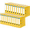 Yellow file folders in rows with white label fields. Other folders overlapping on the left and right.