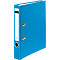 Blue file folder with a white spine label and metal mechanism.