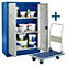 Schäfer Shop Select Gefahrstoffschrank Umweltschrank UWS1409, Stahlblech, B 950 x T 500 x H 1985 mm, enzianblau/lichtgrau + GRATIS Plattformwagen AM 80