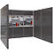 Schäfer Shop Select geluidsisolerend scheidingswandsysteem, U-vormig, 15-delig, met ramen, totale afmetingen L 3000 x B 2000 x H 2500 mm, stofgrijs RAL 7037