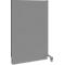 Schäfer Shop Select geluidsisolerende scheidingswand, mobiel, aanbouwpaneel, met 1 steun &amp; 1 voet met dubbele wielen, B 1250 x D 740 x H 2000 mm, stofgrijs RAL 7037