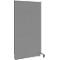 Schäfer Shop Select geluidsisolerende scheidingswand, mobiel, aanbouwpaneel, met 1 steun &amp; 1 voet met dubbele wielen, B 1250 x D 740 x H 2500 mm, stofgrijs RAL 7037