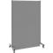 Schäfer Shop Select geluidsisolerende scheidingswand, mobiel, basispaneel, met 2 poten &amp; dubbele wielen, B 1250 x D 740 x H 2000 mm, stofgrijs RAL 7037