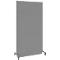 Schäfer Shop Select geluidsisolerende scheidingswand, verrijdbaar, basispaneel, met 2 poten &amp; dubbele wielen, B 1250 x D 740 x H 2500 mm, stofgrijs RAL 7037