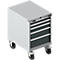 Schäfer Shop Select Gereedschapskast verrijdbaar WSK 36-27, 5 laden, H 920 mm, enkele vergrendeling, staal, 200 kg draagvermogen, wit aluminium/antracietgrijs.