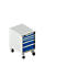 Schäfer Shop Select Gereedschapskast verrijdbaar WSK 36-27, 5 laden, H 920 mm, enkele vergrendeling, staal, 75 kg draagvermogen, lichtgrijstinten/lichtgrijs