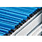 Schäfer Shop Select Hängeregisterschrank B 780 x T 580 x H 1350 mm, Stahlblech lichtgrau, 4 Schubfächer zweibahnig + 50 DIN A4 Hängemappen, blau