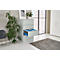 Schäfer Shop Select hangmappenkast B 780 x D 580 x H 1350 mm, plaatstaal, lichtgrijs, 4 laden, dubbel ladeblok + 50 A4 hangmappen, blauw