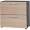 Schäfer Shop Select Hangmappenkast Start Off, 2 ordnerhoogten, afsluitbaar, B 800 x D 420 x H 744 mm, hout, grafiet/eiken
