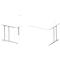 Schäfer Shop Select hoekbureau COMBITEC, 90° hoek links, C-poot, B 2000 x D 1200/800 x H 677-817 mm, alu wit/wit