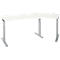 Schäfer Shop Select hoekbureau ERGO-T 2.0, 135° hoek, aanbouw rechts, T-voet, B 2165 x D 800 x H 675-895 mm, alu wit/wit